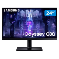 Monitor Gamer Samsung Odyssey 24", FHD, 144 Hz, 1ms, com ajuste de altura, HDMI, DP, VGA, Freesync, Preto, Série G3 Bivol - 1065