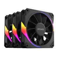 KIT COOLER FAN PARA GABINETE 3UN SANGUE FRIO 3 ARGB BLACK VULCAN 120MM PCYES - 4242