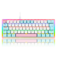 TECLADO MECANICO GAMER AKALI KEYCAPS ROSA, AZUL E BRANC K642R-PBW (PT-BROWN) - 1159